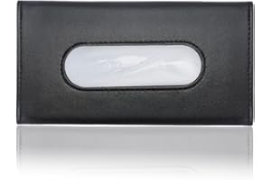 MKEMKA Car Tissue Holder PU Leather Car Tissue Box Holder Hanging Sunshade Napkin Box Holder Black Car Tissue Box for Car Driver's Seat Sunshade Back of Car Seat