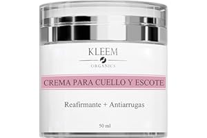 KLEEM ORGANICS Crema Reafirmante para Cuello y Escote con Péptidos, Retinol y Ácido Hialurónico – Tratamiento Antiarrugas Orgánico para Flacidez, Líneas Finas y Manchas de Edad – Hidratante Antiedad 50ml