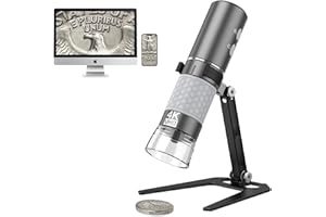 Cainda Mikroskop cyfrowy WiFi 4K 3840 x 2160p do telefonów iPhone / Android i Windows Mac PC, bezprzewodowa ręczna kamera mikroskopowa, przenośny mikroskop z metalowym stojakiem, dla dorosłych i