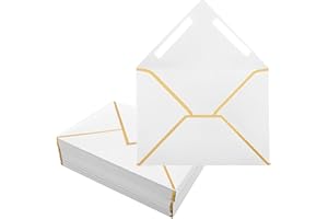 LYHLYA 50 sobres de invitación rojos, 12 x 16,5 cm, con cierre autoadhesivo, 4 x 6 sobres para invitaciones para bodas, invitaciones, fotos, postales, tarjetas de felicitación. (5 x 7 blancas)