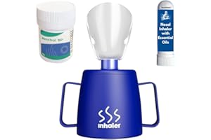 NanaCare UK Steam Inhaler Cup with 10g Powerful Menthol Crystals and Nasal Stick | The Personal Steam Inhaler Provides Relief from Flu, Colds, Blocked Nose and Cough | Suitable for Adults and Kids