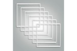 ‎LED UNIVERSUM 6x Aluminium Aufbaurahmen 62,5x62,5cm weiß für Aufbau-Montage eines LED Panels 62x62cm Rasterleuchte Einlegeleuchte Deckenleuchte 628x628x43mm