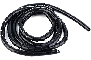 YOSOO Owijka spiralna do kabli, średnica zewnętrzna 6 mm, kabel spiralny PE, owijka do kabli, organizer, kabel do zarządzania komputerem biurkowym