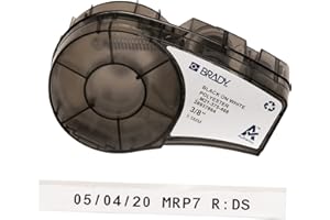 Brady Cinta de Poliéster para impresoras de etiquetas M211 y M210 - Etiquetas de laboratorio resistentes a disolventes – Negro sobre blanco (9,53 mm x 6,4 m) – M21-375-488