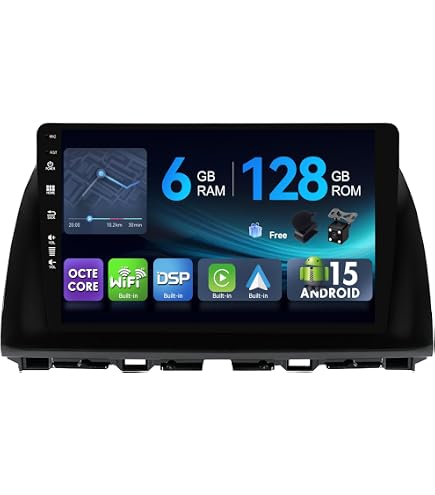 SXAUTO Android 14 IPS Autoradio Per Mazda CX-7 (2008-2015) - 4G+64G - Senza fili Carplay & Android Auto - LED Camera + MIC - DAB Fast-boot Volante 360-CAM AHD WIFI DSP Bluetooth