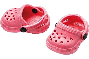 Heless 2010 - Chaussures pour poupées, sabots cultes en rose, taille 28 - 33 cm