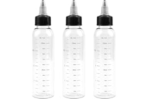 SGFKOP Oil Bottle For Hair, 3 PCS Hair Oil Applicator Bottle, 110ml Hair Dye Nozzle Bottle With Scale Ratio Measurement, For Salon Hair Care Coloring Paint Art Glue