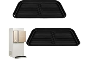 burkfeeg Kühlschrank Tropfschale, 2 Stück Silikon Mini Kühlschrank Tropfschale, Kühlschrank Abtropfschale, Kühlschrank Wasserfänger Für Schützt Kühlschrank Und Wasserspender,Schwarz 21 X 8cm