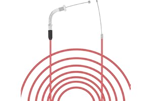 Windance 190cm 74.8" High Performanc Motorcycle Refitting Throttle Cable, Adjustable Flat Slide Carburetor Throttle Cable Fit for Honda Yamaha Keihin GY6 Scooter ATV (Red)
