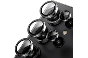 Jurqqer Kameraschutz für Samsung Galaxy S25 Ultra, Kratzfest & Stabil, 9H HD Ultradünner Gehärtetes Glas, Kamera Schutz aus Aluminiumlegierung, Einfache Installation Schwarz