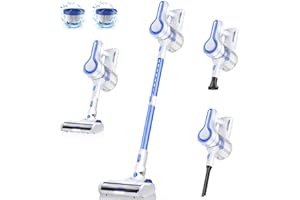 EICOBOT AR182 Aspirapolvere Senza Fili,23000PA Scopa Elettrica Senza Fili Potente 6 in 1,35 Minuti di Autonomia,Contenitore Per La Polvere da 1,5L,con LED,Aspirapolvere Leggero Per La Casa,Canale