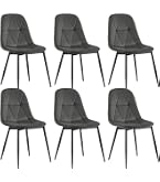 Stuhl Wohnzimmer GrandCA HOME 4er-Set Esszimmerstühle,mit Cord-Polstersitz, Moderne Küchenstühle Mit Metallbeinen, Grau Esszimmerstühle Samt