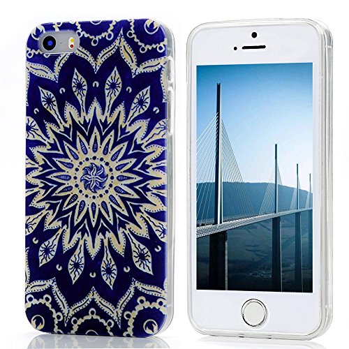 Coque iPhone SE/iPhone 5S/iPhone 5 Transparente Souple Silicone Gel Motif Joli Dessin Original Personnalisé en TPU Etui Housse Case Cover Protection Ultra-Fine Antichoc 