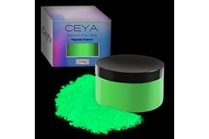 Ceya Fluorescent Aqua Glow Powder, 5.3oz/150g Glow in The Dark Pigment Powder, Luminous Powder Resin Color Pigment, Fluorescent Pigment Dye for Epoxy Resin Slime Paint Nail Art Party DIY Crafts