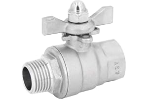 RIAT 3/4 Zoll Edelstahl Kugelhahn Innengewinde x Außengewinde, Kugelventil, Absperrventil, Absperrhahn für Industrie, Gewerbe und Haushalt