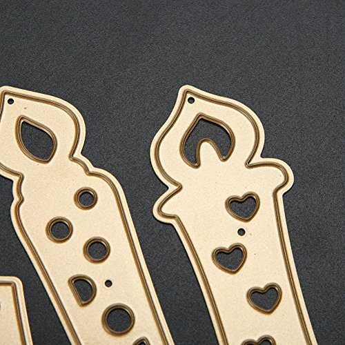 Amazingdeal365 3PCS Kerz Metall Form Stanzschablonen Schablonen Schneiden DIY Dekor Sammelalbum Karten Buchzeichen Lesezeichen als Geschenk für Freunde Geburtstag Kinder,Kindergarten Hobby Schule Handarbeit Unterricht usw. Ein tolles Geschenk! - 7