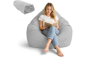 BOFITENG Sittsäcksöverdrag, XL sittsäck vuxna (endast överdrag, utan fyllning), saccosäck med sidofickor, saccosäckar gosedju