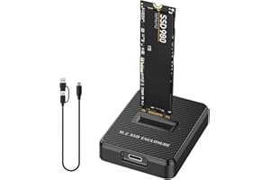 SHUBEIEUMI Boîtier SSD M.2 NVMe/SATA, Boîtier NVMe Adaptateur SSD M2 USB 3.1 USB-C Boîtier Disque pour M.2 PCIe NVME M-Key/M+B Key 2230/2242/2260/2280, sans Outils, Noir