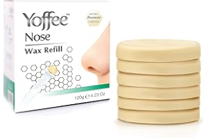 Yoffee Nose Wax Refill - Tabletas de Cera Depilatoria de Abeja Ecológica para el Vello de Nariz - Recambio - 6 Pastillas de 20gr - Rápida e Indolora - Removal Hair Mujer/Hombre - Hecho en España