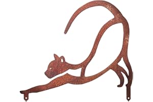 Ecoticfate Jardin, Jardin Chat en Métal Décoration Fer Forgé pour Jardin Jardin Optique Rouille Décoratives Piquets Jardin en Métal pour Extérieur