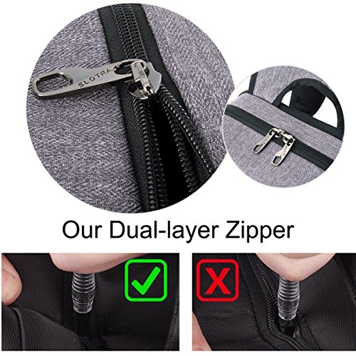 Slotra Laptoprucksack USB-Ladeanschluss Business 15 6 Zoll Slim Backpack Schule Outdoor Resien leichtgrau 