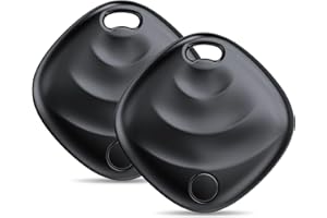 HOXE Nouveau [Certifié Apple MFi] Air Tag Tracker Lot de 2, Smart Tag Traceur GPS Compatible avec Apple Localiser (iOS Uniquement), Localisateurs D'Objets Bluetooth Tracker GPS pour Valises/Clés/Sacs, Noir