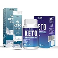 Vokin Biotech Keto 60 Capsules for weight loss (Blue) & Free Exclusive Keto Slim Water Soluble 20 Tablets