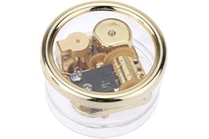 YOUTANG Laxury Round Creative Transparent Acrylic 18-note Wind-up Musical Box,Musical Toys,Tune:Kiss the Rain,Clear
