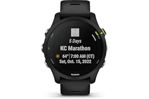 Garmin Forerunner 255, Music - Montre GPS Multisports connectée de Running – Noire – Boitier 46 mm