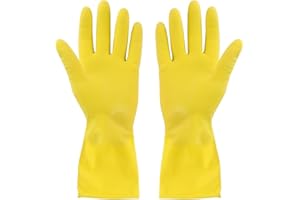Elliott Household Cleaning Gloves, Latex Washing Up Gloves with extra long cuff and soft breathable lining, Long Lasting Quality in a Extra large size, Yellow