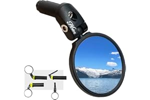 Hafny Bar End Bike Mirror, 68mm Stainless Steel Mirror, Safe Rearview Mirror, HF-MR087 (Black 68 Diameter) … (68mm Stainless Steel Lens)