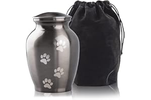 MAKEY'S Pet Memorial Cremation Urns for Dogs and Cats Ashes, Dog Keepsake Urns for Ashes with Paw Prints-Medium