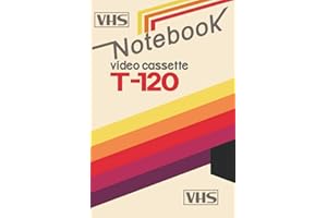 VHS notebook: T-120 VHS VIDEO CASSETTE | Vintage-Rainbow Composition Notebook - 6 x 9 - College Ruled 110 Pages