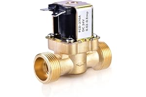 PLYISTY Elektrisches Magnetventil, Wasserventil 3/4 Zoll DC 24V normalerweise geschlossenes Magnetventil aus Messing, 3/4 "Einlassmagnetventil 24V, konstanten Strom konstant halten