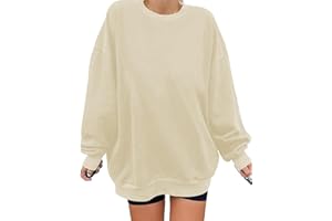 iudam Sweatshirt Damen Pullover Übergroßes Langarm Los Angeles Y2K Vintage Oversized Herbst Winter Casual Bluse Tops Oberteile