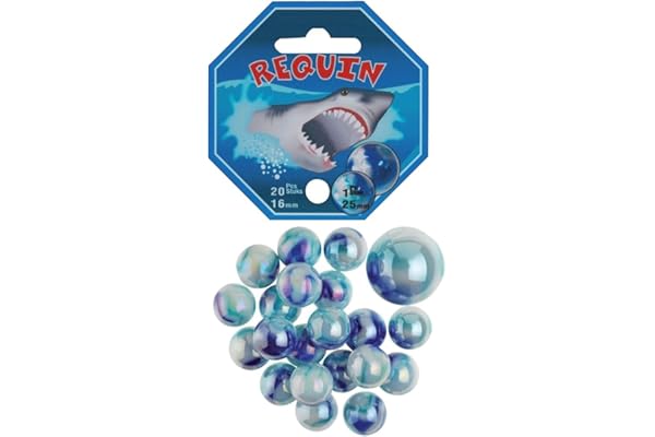 jouets Sachet Requin de 20 Billes 1.6 cm + 1 Callot 2.5 - Jeu de Recreation - nouveauté
