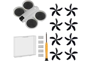 PIDYNX (Improved Version, Including Screws)-8Pcs Drone Colorful Paddle Propeller for DJI NEO Silent Power Noise Reduction Replacement Traverser Wings Drone Accessories - Shining Night Black