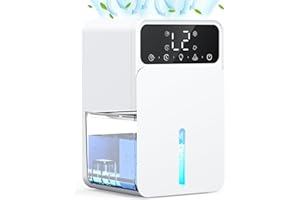 SENTICUM Dehumidifiers for Home, 1500ML Quite Dehumidifiers for Bedroom, Portable Electric Bathroom Dehumidifier, 12H Timer, Automatic Shutoff, 7 Colorful Lights, Mini Dehumidifier for Drying Clothes