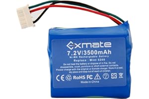 Exmate 7,2V 3500mAh Ni-MH Batterie de Rechange pour Braava 380 380T, Braava 390, Braava 390T, Menthe 5200 5200B 5200C Aspirateur