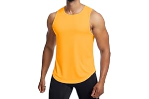 Towintec Men’s Mesh Workout Tank Tops Muscle Sleeveless Fitness Running Tee Shirts Summer Dry Fit Gym Training T-Shirt Athletic Moisture Wicking Clothes