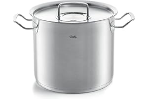 Fissler Original,Profi Collection Pentola elevata in acciaio inox 14 L, 28 cm, incluso coperchio in metallo, scala di misurazione interna, cottura a induzione