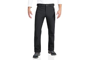 Outdoor Ventures Mens Waterproof Trousers Warm Fleece Lined Ski Snow Hiking Pants Softshell Trousers with Expandable Waist