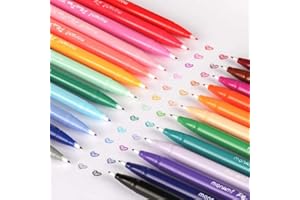 BJ-SHOP Rotuladores de Pincel Rotuladores Punta Pincel 24 Colores 0.4mm para Bullet Journal Planner Note Taking and Coloring Books