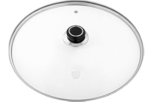 GRÄWE Glasdeckel mit Edelstahlring Ø 32 cm inkl. Dampfaustritt, spülmaschinengeeignet, Topfdeckel, Pfannendeckel, Universaldeckel, hitzebeständiger Deckel