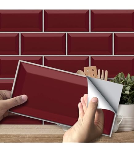 50 Red 6" Tile Transfer Stickers Pack Of 50 Easy To Apply And Look Great - View #8