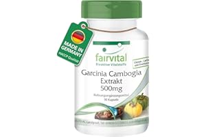 ‎FAIRVITAL Fairvital | Garcinia Cambogia Fruchtextrakt - 90 Kapseln - 1500mg pro Tagesdosis - HOCHDOSIERT mit 60% Hydroxycitronensäure - VEGAN