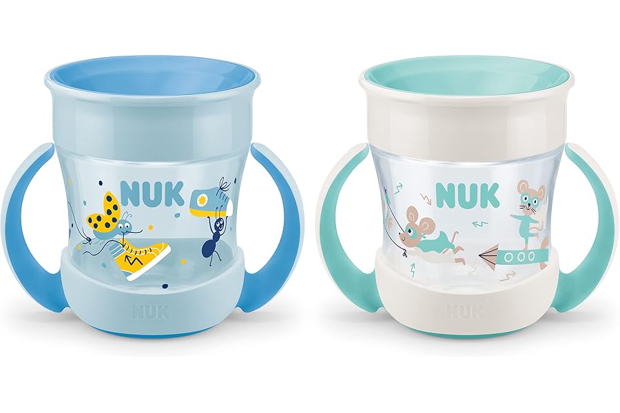 NUK Mini Magic Cup taza para sorber | Borde a prueba de derrames de 360° | +6 meses | Asas para facilitar la sujeción | Sin B