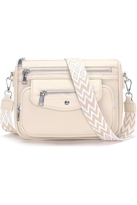 Sac à Bandoulière Femme En Cuir PU Multicolore - Sangle Réglable - 27x18x8 Cm