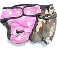 BABEE 2 pack Dog Chastity Belt Anti-breeding System Anti-Mating Dog Diaper Wrap (PINK+camouflage)