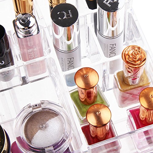 ISWEES Make Up Tasche Storage Kosmetik Organizer Aufbewahrung 2 Teile 4 Große Schubladen Acryl,Transparent - 7